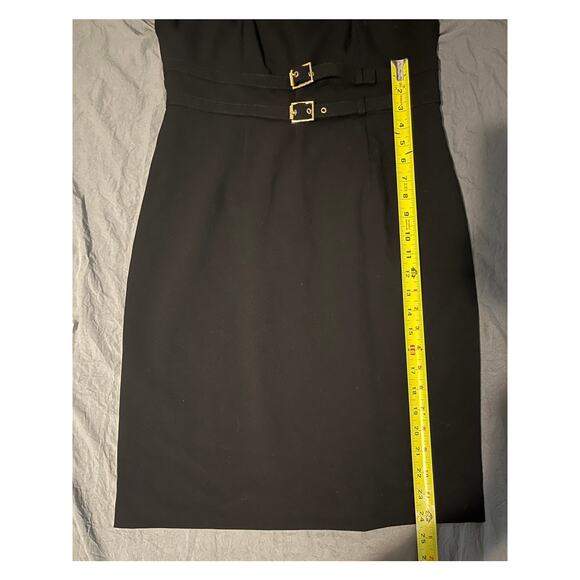 Calvin Klein Black Belted Sheath Dress with Gold Zipper – Size 8 - Picture 5 of 5